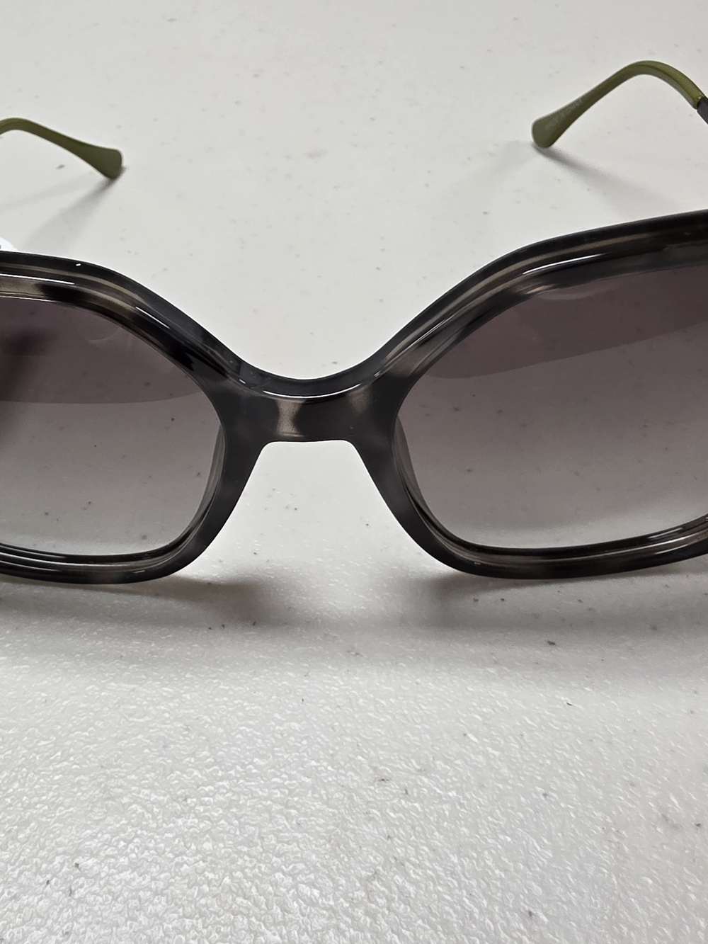 Christian Siriano Gray Frame Sunglasses with Olive Green Temples